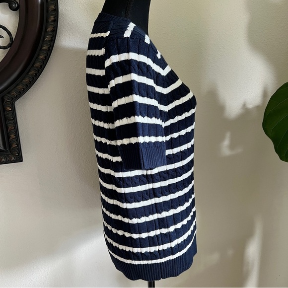 Tommy Hilfiger Women’s 100% Cotton Short Sleeve Striped Crewneck Sweater XL - Picture 6 of 15